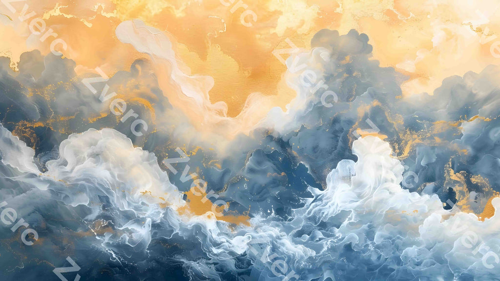 Gilded Art Aesthetic Wallpapers – Cloudbound Serenity for Phone & Desktop (5K)
