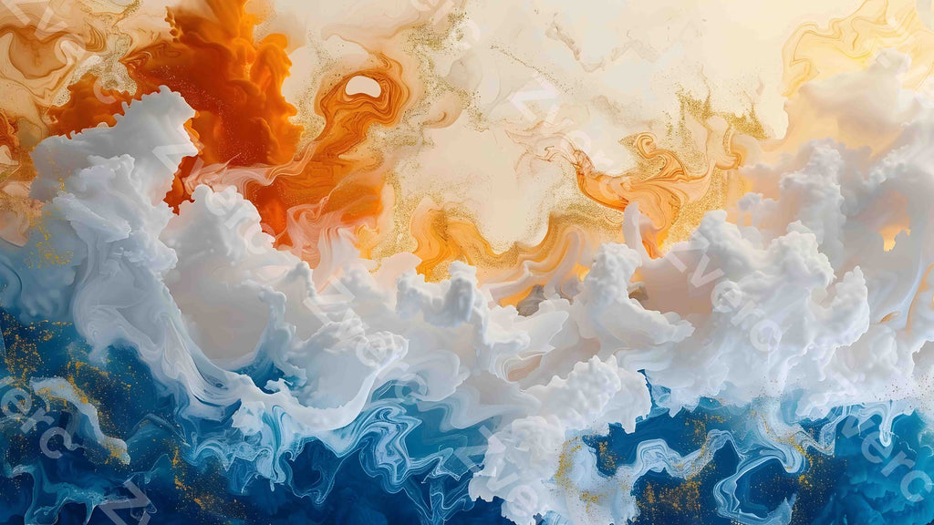 Gilded Art Aesthetic Wallpapers – Cloudbound Serenity for Phone & Desktop (5K)