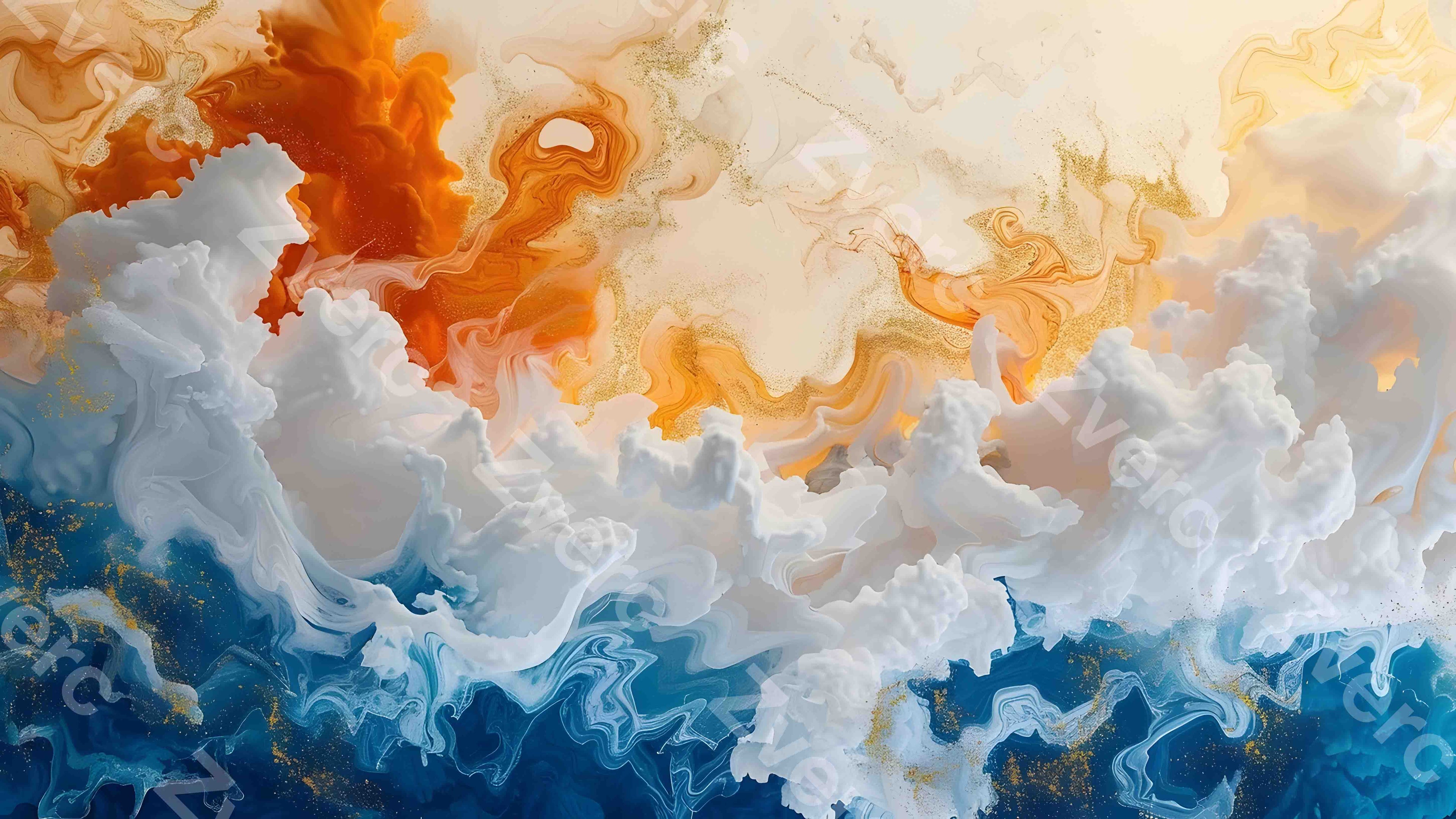 Gilded Art Aesthetic Wallpapers – Cloudbound Serenity for Phone & Desktop (5K)