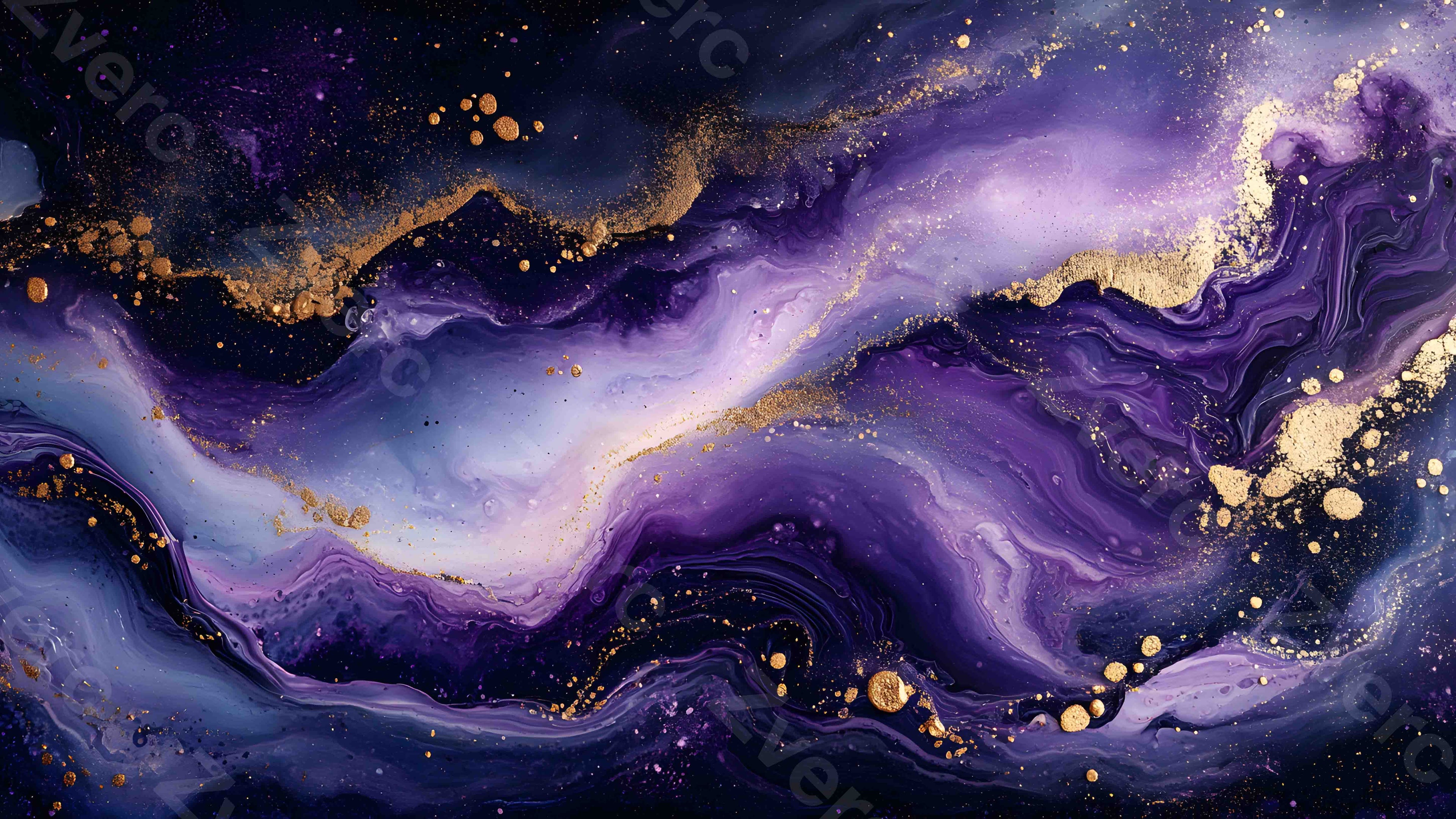 Gilded Art Aesthetic Wallpapers – Purple Gilt Marble for Phone & Desktop (5K)