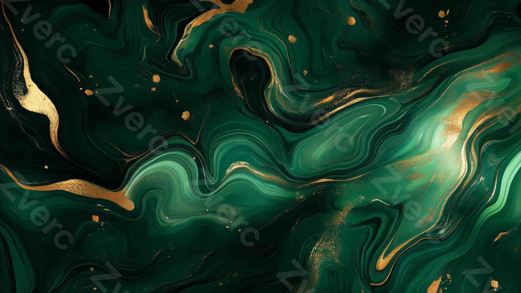 Gilded Art Aesthetic Wallpapers – Emerald Gilt Marble for Phone & Desktop (5K)