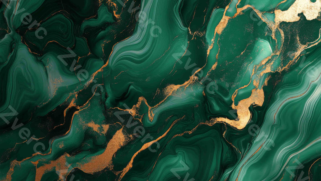 Gilded Art Aesthetic Wallpapers – Emerald Gilt Marble for Phone & Desktop (5K)