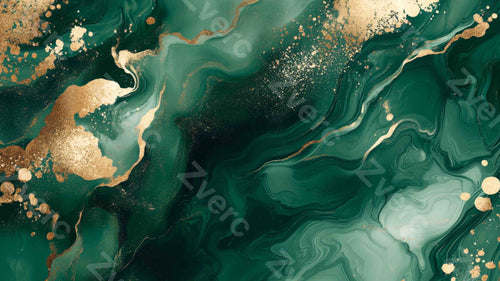 Gilded Art Aesthetic Wallpapers – Emerald Gilt Marble for Phone & Desktop (5K)