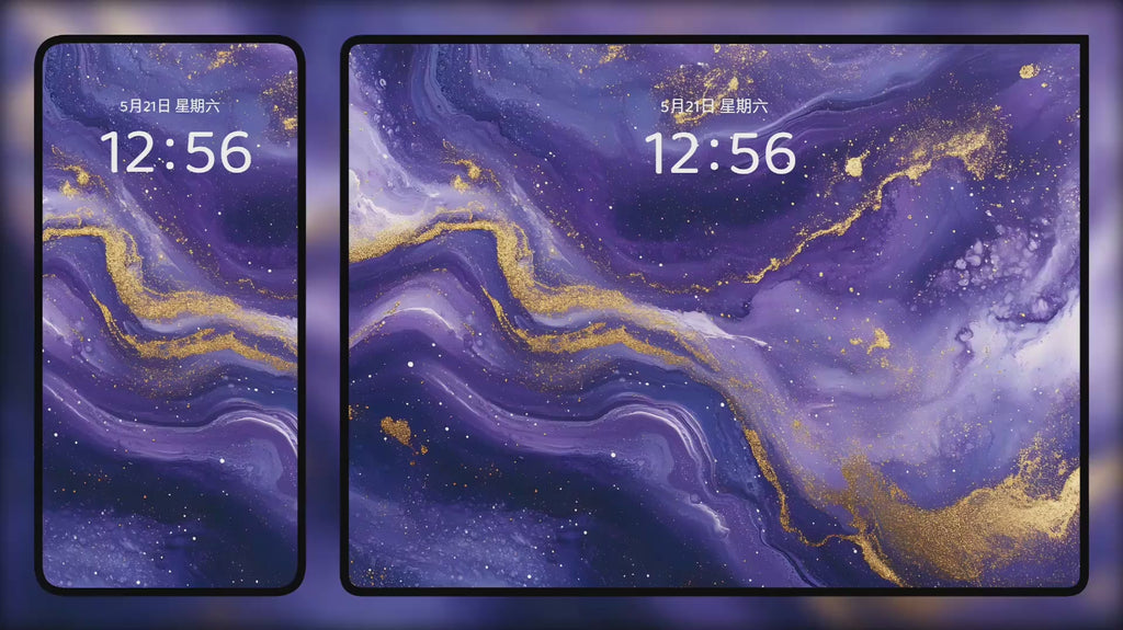 Gilded Art Aesthetic Wallpapers – Purple Gilt Marble for Phone & Desktop (5K)