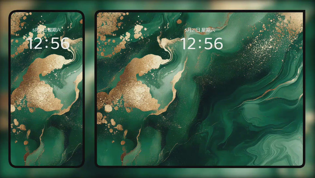 Gilded Art Aesthetic Wallpapers – Emerald Gilt Marble for Phone & Desktop (5K)