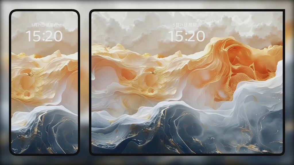 金箔アートの美的壁紙 – 携帯電話とデスクトップ用の天空の金脈（5K）